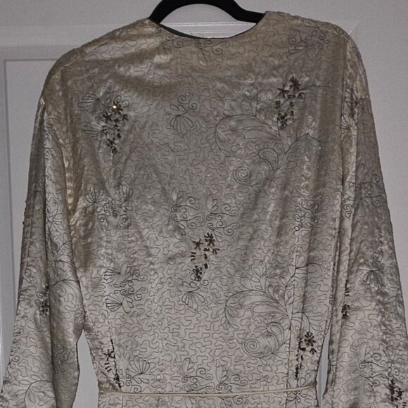 Zara Long Open Printed Kimono robe in Ecru and Beige color  Size extra small XS - Picture 3 of 3